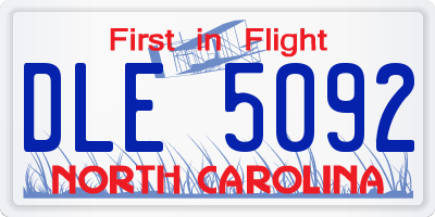 NC license plate DLE5092