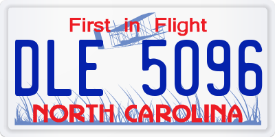 NC license plate DLE5096
