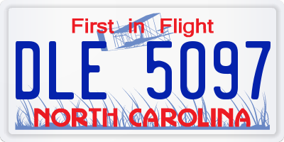 NC license plate DLE5097