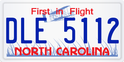 NC license plate DLE5112