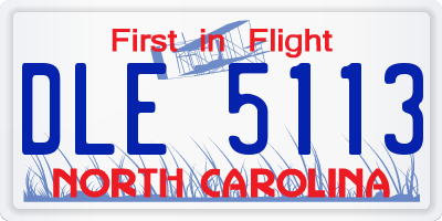 NC license plate DLE5113