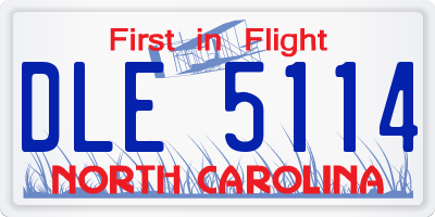 NC license plate DLE5114