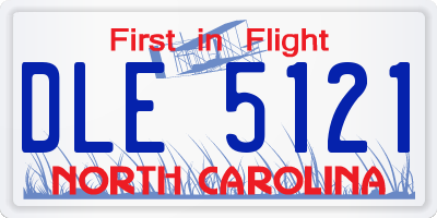 NC license plate DLE5121