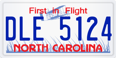 NC license plate DLE5124