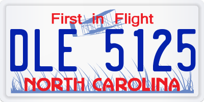 NC license plate DLE5125