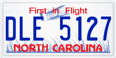 NC license plate DLE5127