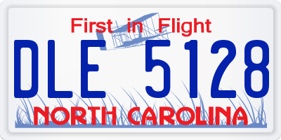 NC license plate DLE5128