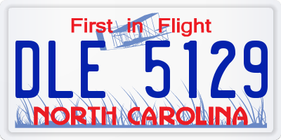 NC license plate DLE5129