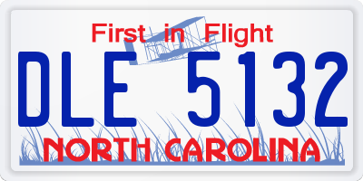 NC license plate DLE5132
