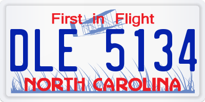 NC license plate DLE5134