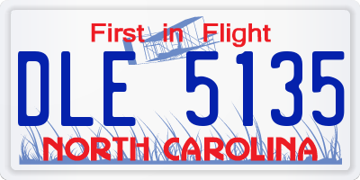 NC license plate DLE5135
