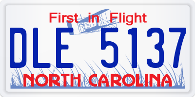 NC license plate DLE5137
