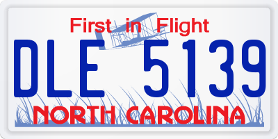NC license plate DLE5139