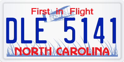 NC license plate DLE5141