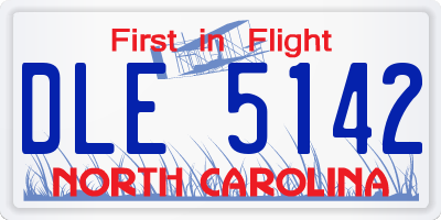 NC license plate DLE5142
