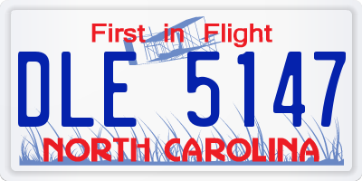 NC license plate DLE5147