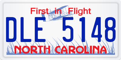 NC license plate DLE5148
