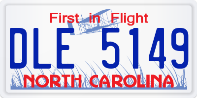 NC license plate DLE5149