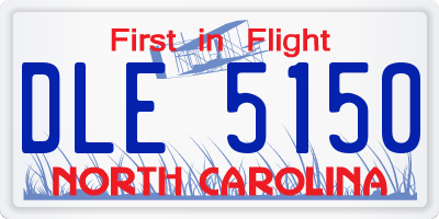 NC license plate DLE5150