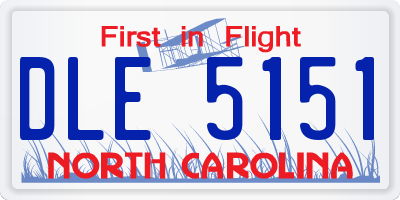 NC license plate DLE5151