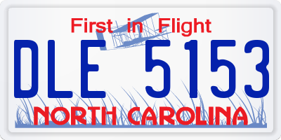 NC license plate DLE5153