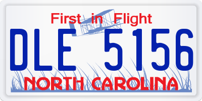 NC license plate DLE5156