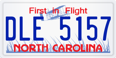 NC license plate DLE5157