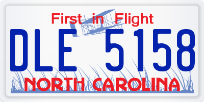 NC license plate DLE5158