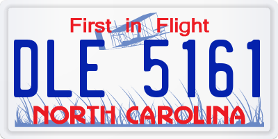 NC license plate DLE5161