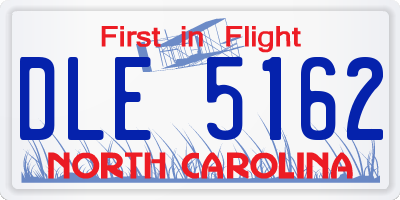 NC license plate DLE5162