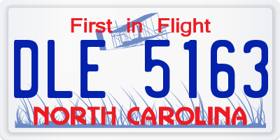 NC license plate DLE5163
