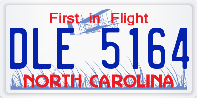 NC license plate DLE5164
