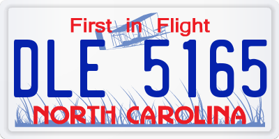 NC license plate DLE5165