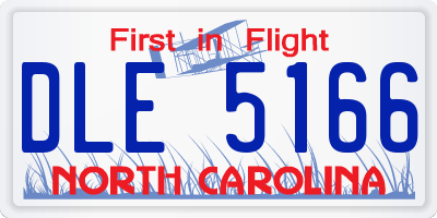NC license plate DLE5166