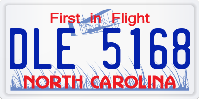 NC license plate DLE5168