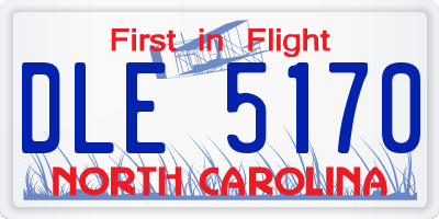 NC license plate DLE5170
