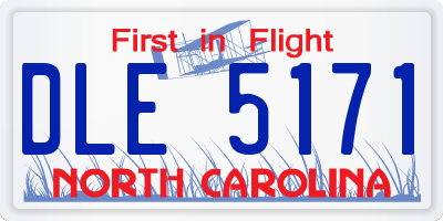 NC license plate DLE5171