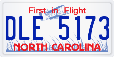 NC license plate DLE5173