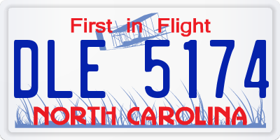 NC license plate DLE5174
