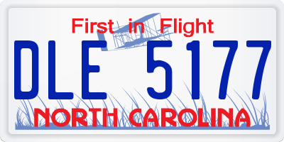 NC license plate DLE5177