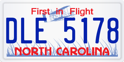 NC license plate DLE5178