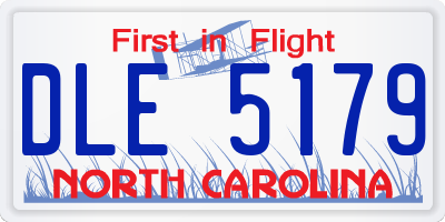 NC license plate DLE5179