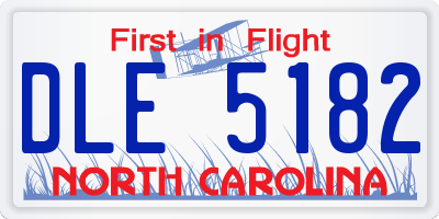NC license plate DLE5182