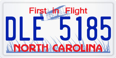 NC license plate DLE5185