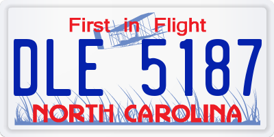 NC license plate DLE5187