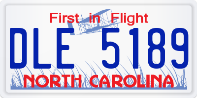 NC license plate DLE5189