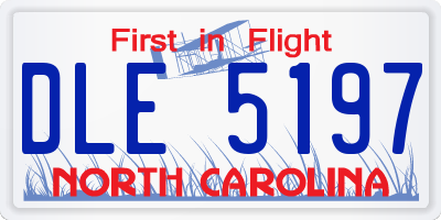 NC license plate DLE5197