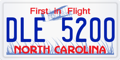 NC license plate DLE5200