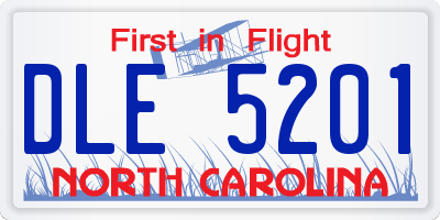 NC license plate DLE5201