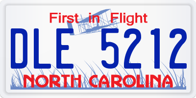NC license plate DLE5212